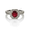 Halo Ruby Diamond Ring